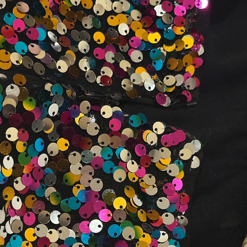 Shein Curve Multicolor Sequin Skirt 2XL Party Fit - Picture 3 of 6